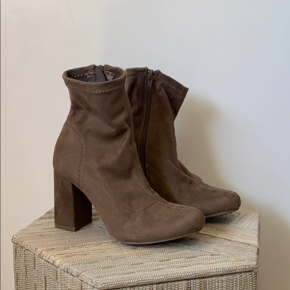 🚫sold🚫 Brown Faux Suede Sock Bootie